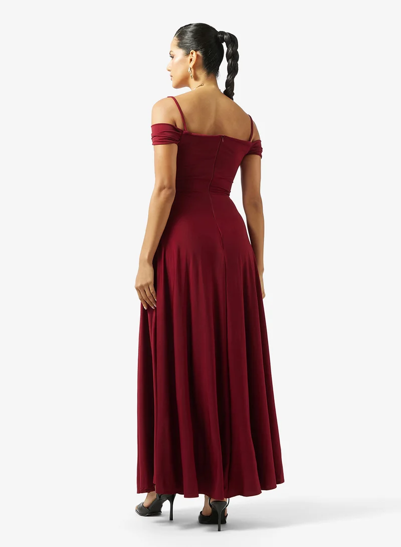 Ella Limited Edition  Off Shoulder Dress With Slit for Women | Best Price UAE